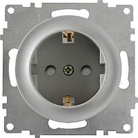 Розетка с заземлением без рамки OneKeyElectro Florence 1-м. шторки серый картинка